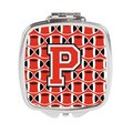 Carolines Treasures Letter P Football Scarlet and Grey Compact Mirror CJ1067-PSCM